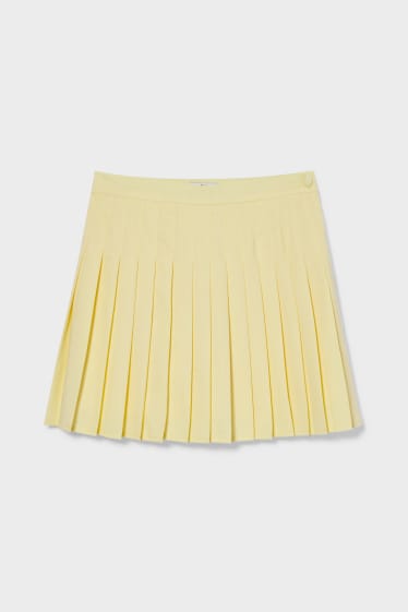 Femmes - Mini-skort ornée de plis - jaune clair