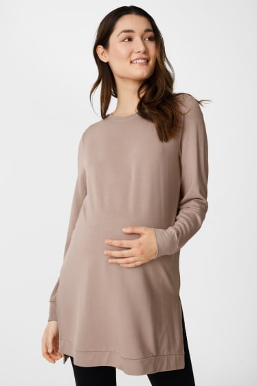 Dames - Zwangerschapssweatshirt - taupe
