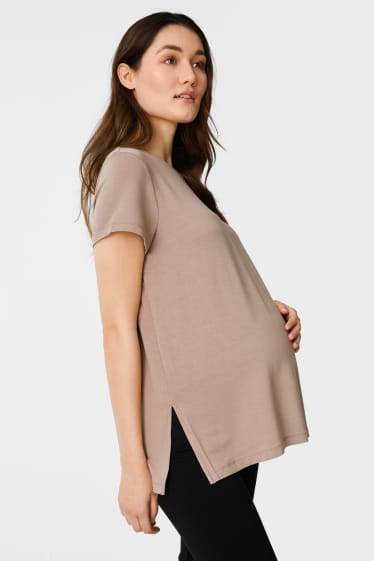 Dames - Zwangerschaps-T-shirt - taupe