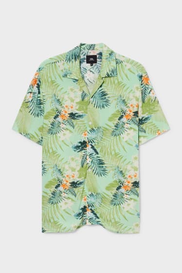 Hommes - CLOCKHOUSE - chemise - regular fit - col à revers - vert clair
