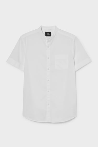 Hommes - CLOCKHOUSE - chemise - regular fit - encolure montante - blanc
