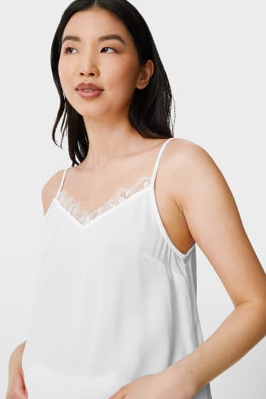 Donna - Blusa smanicata - bianco