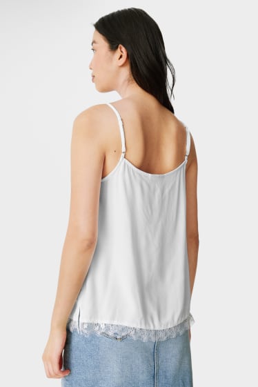 Donna - Blusa smanicata - bianco