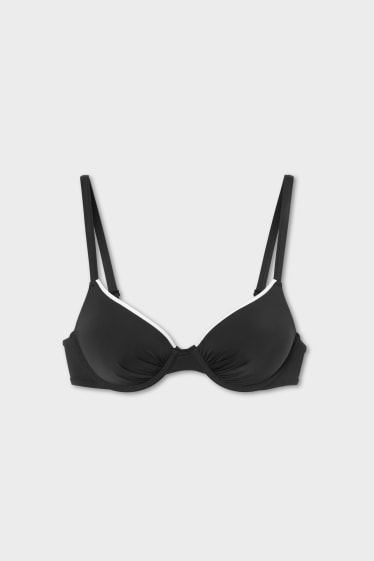 Dames - Bikinitop met beugels - gewatteerd - Soft Touch - zwart