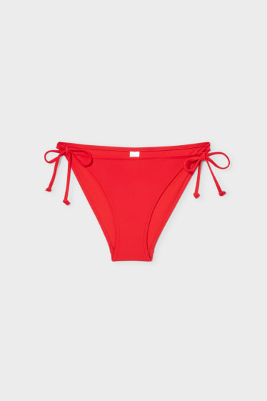 Women - Bikini bottoms - low rise - red