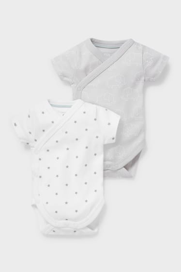Babies - Multipack of 2 - baby wrapover bodysuit - white