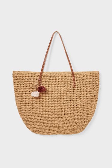 Women - Straw bag - light brown