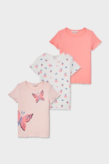 Kinderen - Set van 3 - T-shirt - roze