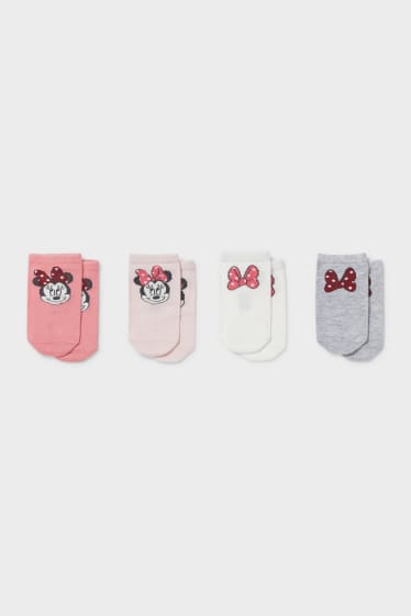 Bébés - Lot de 4 - Minnie Mouse - chaussettes pour bébé - blanc / rose