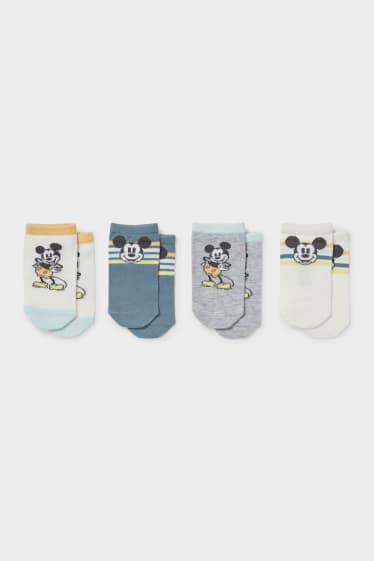 Babies - Multipack of 4 - Mickey Mouse - baby socks - white / gray
