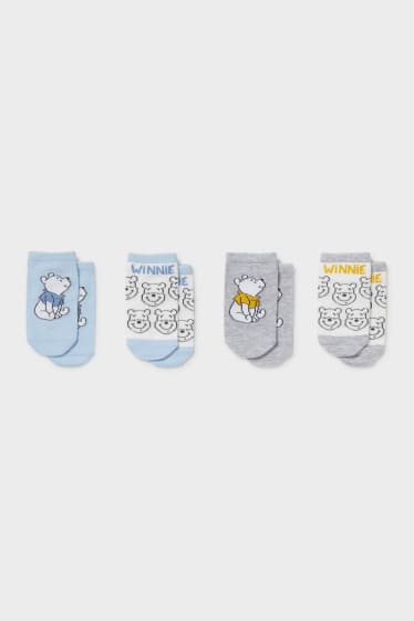Babies - Multipack of 4 - Winnie the Pooh - baby socks - white / light blue