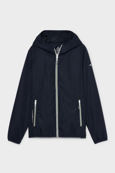 Women - Outdoor jacket with hood - foldable - dark blue