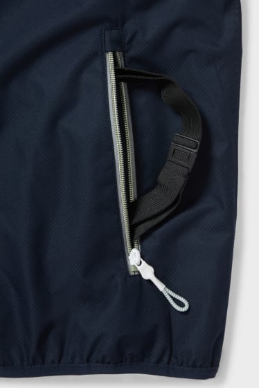 Women - Outdoor jacket with hood - foldable - dark blue