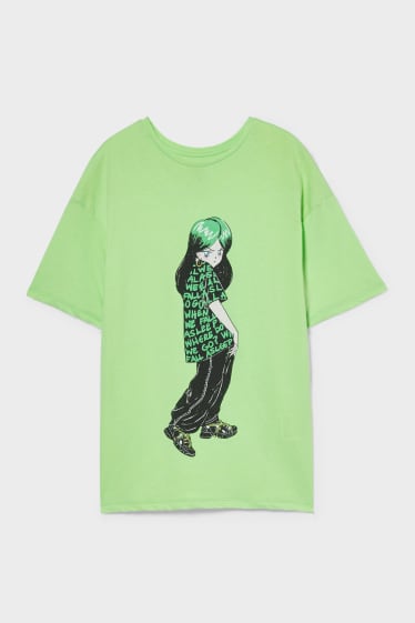 Kinderen - Billie Eilish - T-shirt - lichtgroen