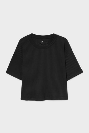 Dames - Basic-T-shirt - zwart