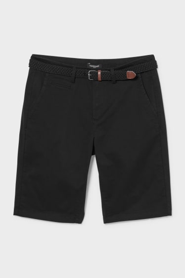 Herren - CLOCKHOUSE - Shorts mit Gürtel - schwarz