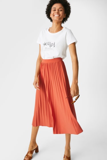 Damen - Rock - orange-rot