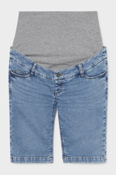 Women - Maternity jeans - denim bermudas - denim-light blue