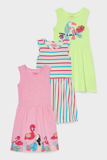 Kinder - Multipack 3er - Kleid - rosa