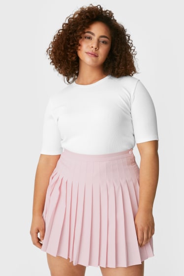 Teens & young adults - Mini skort with pleats - light rose