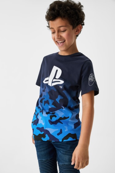 Kinderen - Playstation - T-shirt - donkerblauw
