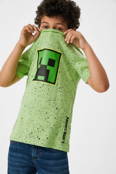 Dzieci - Minecraft - koszulka z krótkim rękawem - jasnozielony