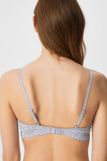 Women - Underwire bra - FULL COVERAGE - padded - light gray-melange