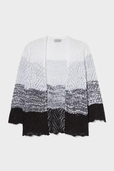Women - Cardigan - shiny - white