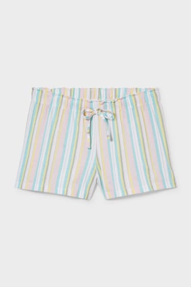 Women - Pyjama shorts  - striped - mint green