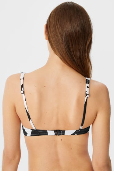 Damen - Bikini-Top mit Bügel - wattiert - Soft Touch - schwarz / weiß