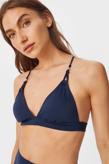 Women - Bikini top - triangle - padded - dark blue