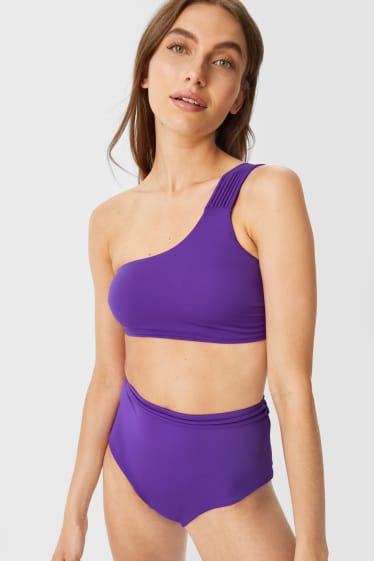 Women - Bikini bottoms - high rise - violet