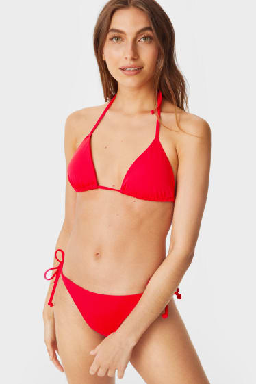 Women - Bikini bottoms - low rise - red