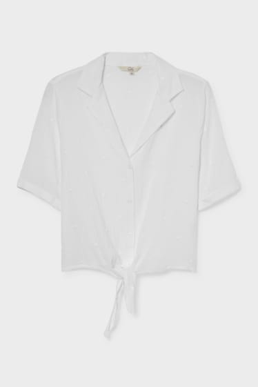 Tieners & jongvolwassenen - CLOCKHOUSE - blouse met knoop in de stof - wit