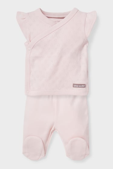 Babys - Newbornoutfit - 2-delig - roze