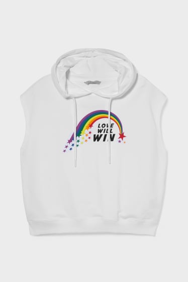 Dames - CLOCKHOUSE - hoodie - PRIDE - wit