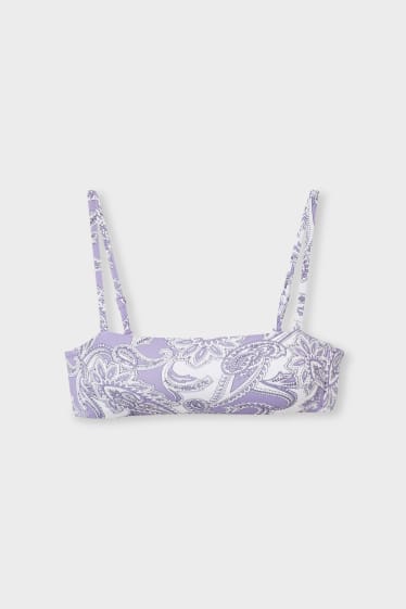 Women - Bikini top - bandeau - padded - Soft Touch - light violet