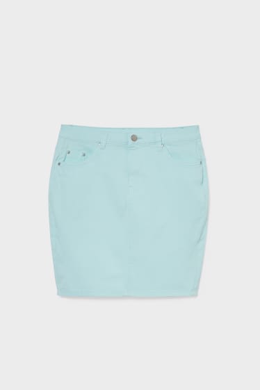 Women - Denim skirt - light turquoise