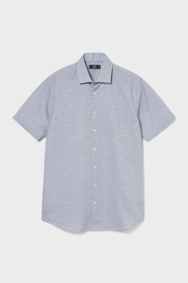 Men - Business shirt - regular fit - Kent collar - white / blue