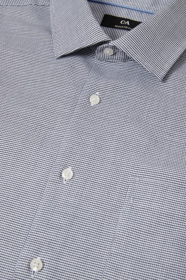 Men - Business shirt - regular fit - Kent collar - white / blue