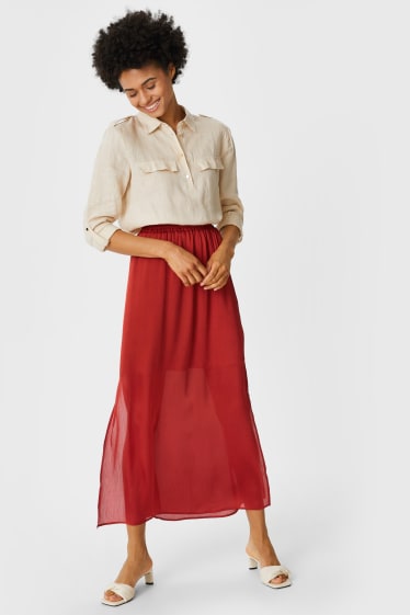 Women - Chiffon skirt - havanna