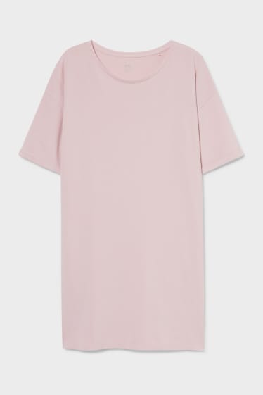 Dames - Basic-T-shirt-jurk - roze