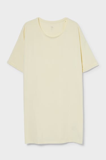 Women - Basic T-shirt dress - light yellow