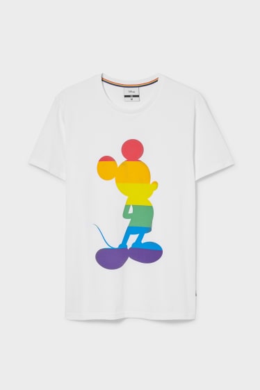Heren - CLOCKHOUSE - T-shirt - Mickey Mouse - PRIDE - wit