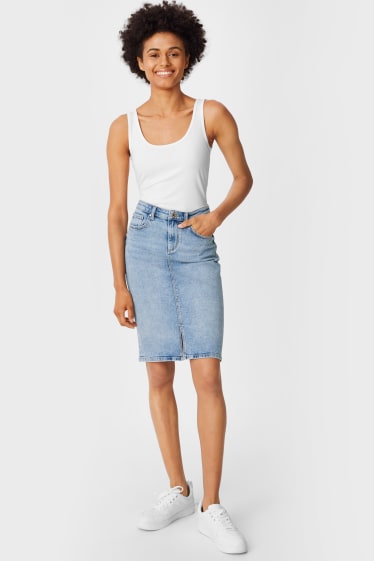 Women - Denim skirt - denim-light blue
