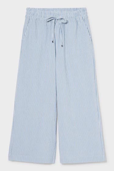 Women - Culottes - striped - white / light blue