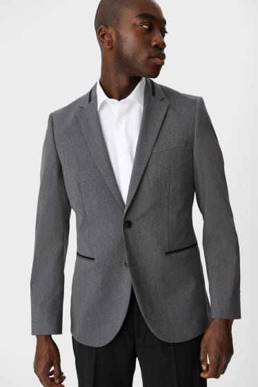 Hommes - Veste de costume - slim fit - gris chiné