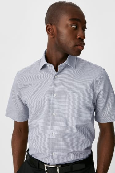 Men - Business shirt - regular fit - Kent collar - white / blue