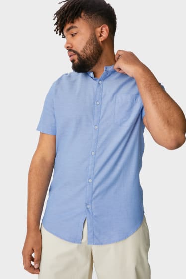 Men - CLOCKHOUSE - shirt - regular fit - band collar - light blue