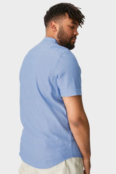 Heren - CLOCKHOUSE - overhemd - regular fit - opstaande kraag - lichtblauw